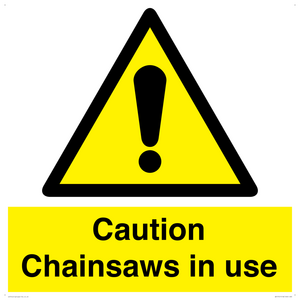 Caution Chainsaws in use